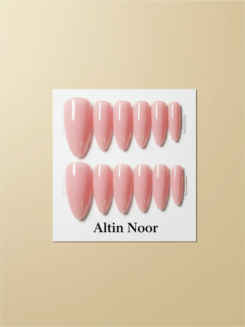 Rose Pink Almond Altin Noor Press On Nails