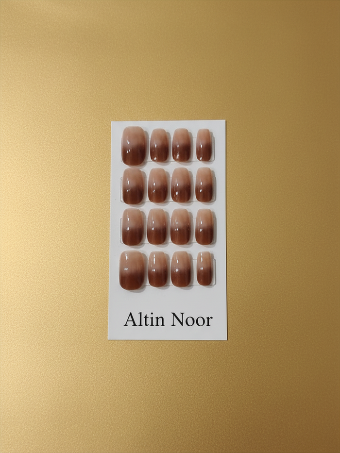 Brown Gradient Altin Noor Press On Nails