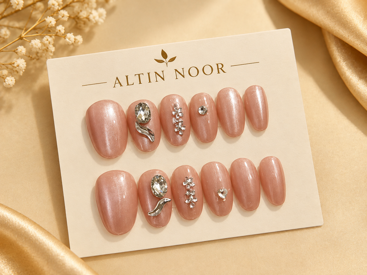 Silver Accent - Press On Nails