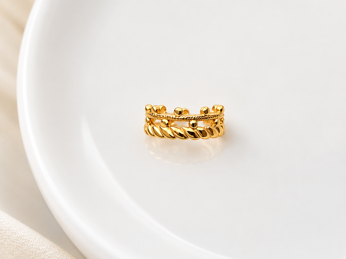 Altin Noor Textured Stackable Band Ring