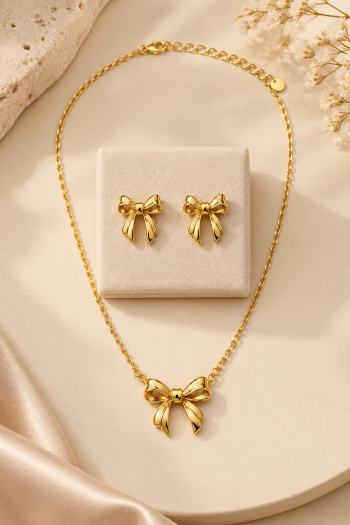 Bow Necklace & Earring Set
