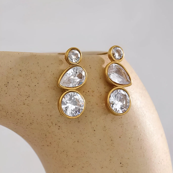 Tiered Crystal Drop Earrings