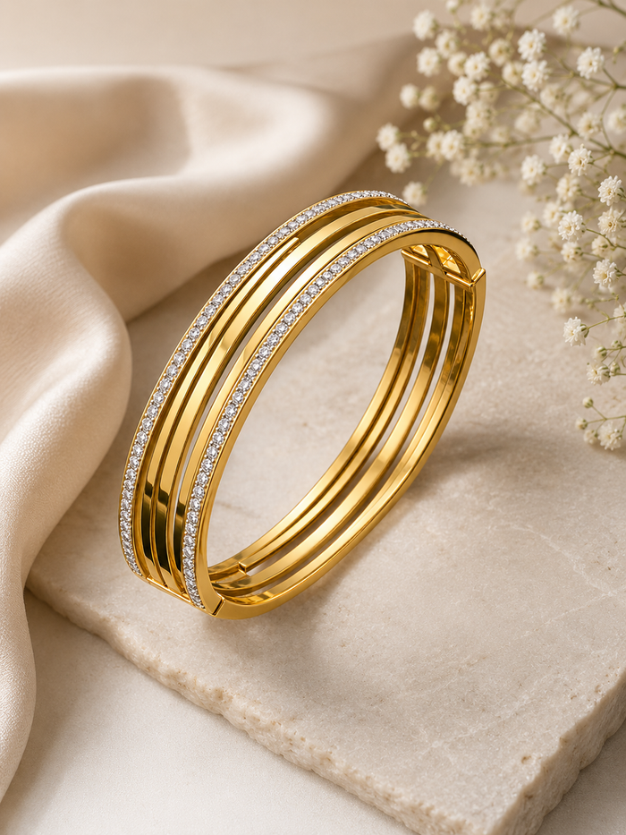Triple Row Pavé Bangle