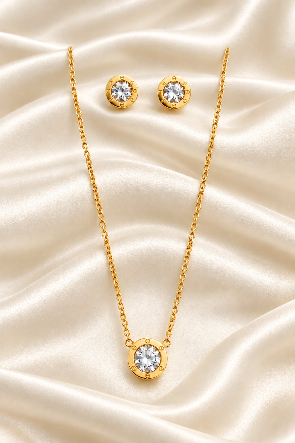 Screw Motif Pendant & Earring Set