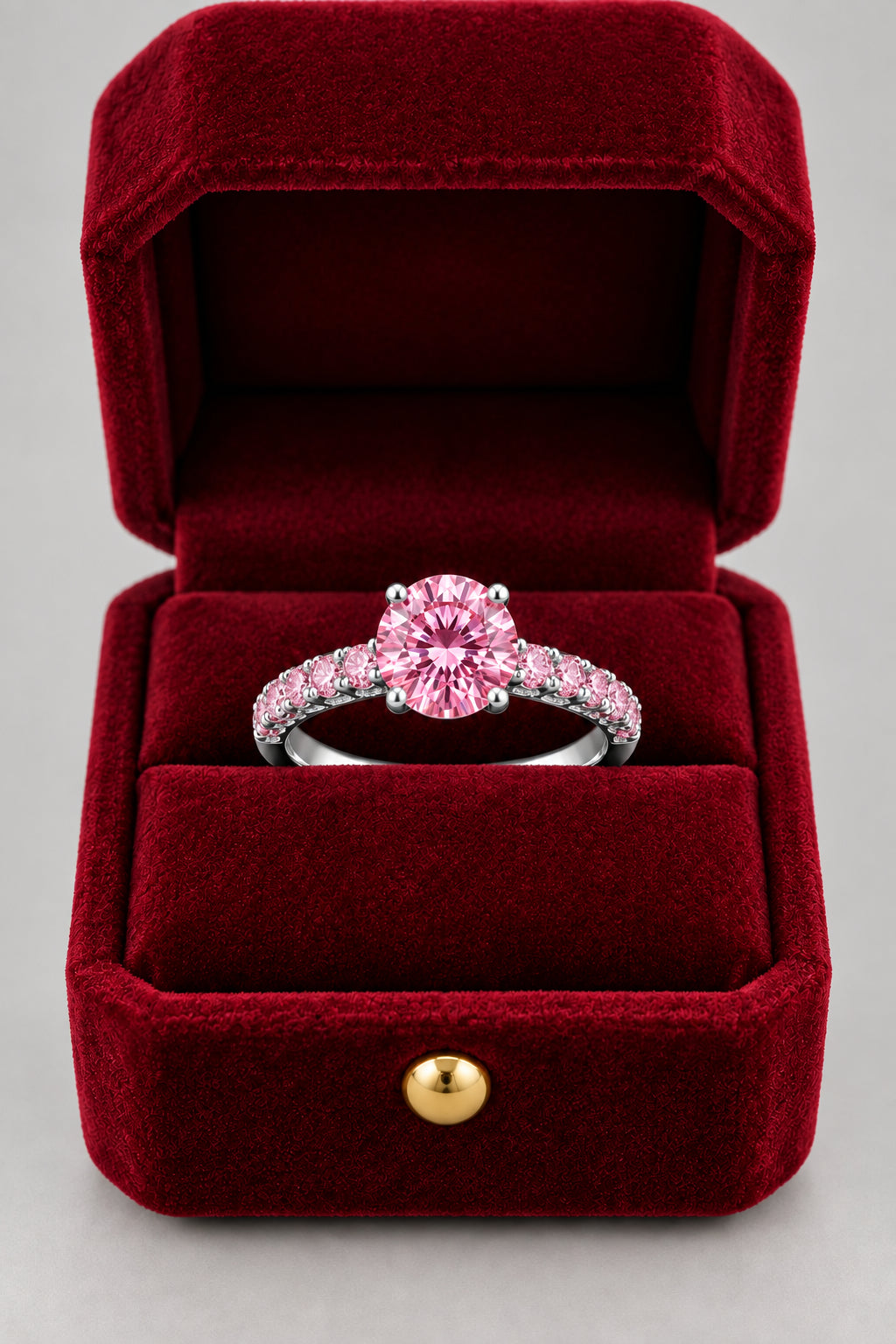 Pink Halo Crystal Ring