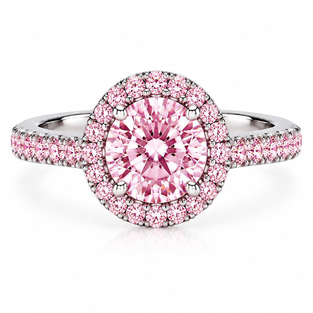 Pink Halo Crystal Ring