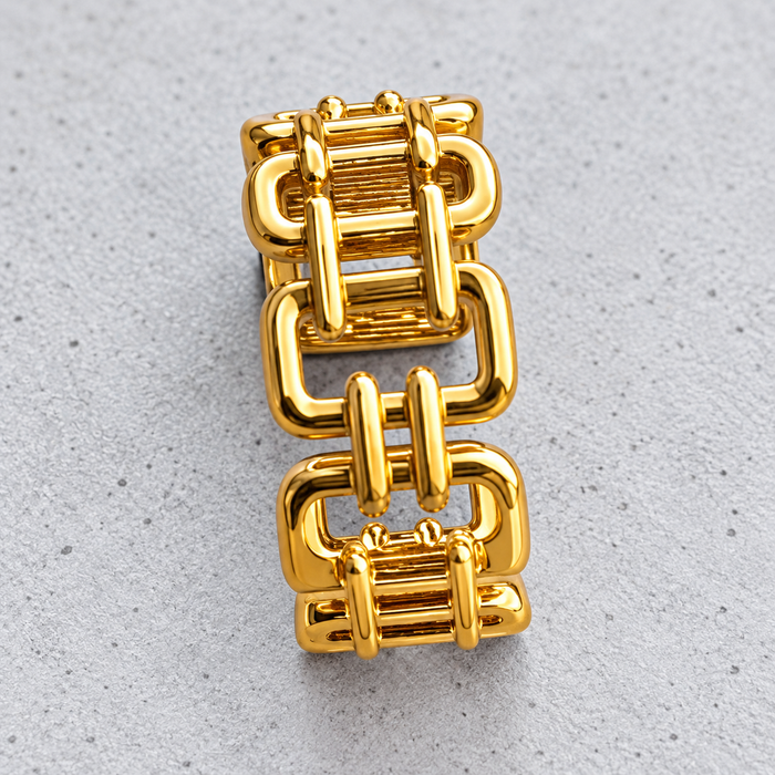 Intricate Geometric Link Design Band Ring
