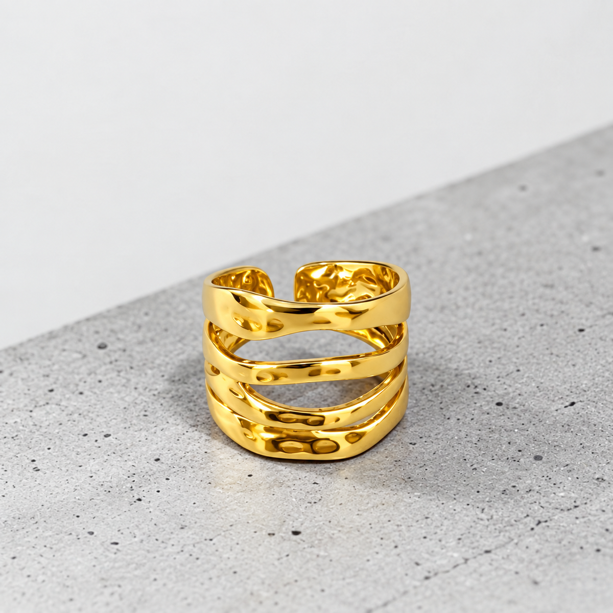 Altin Noor Textured Multi Band Statement Ring