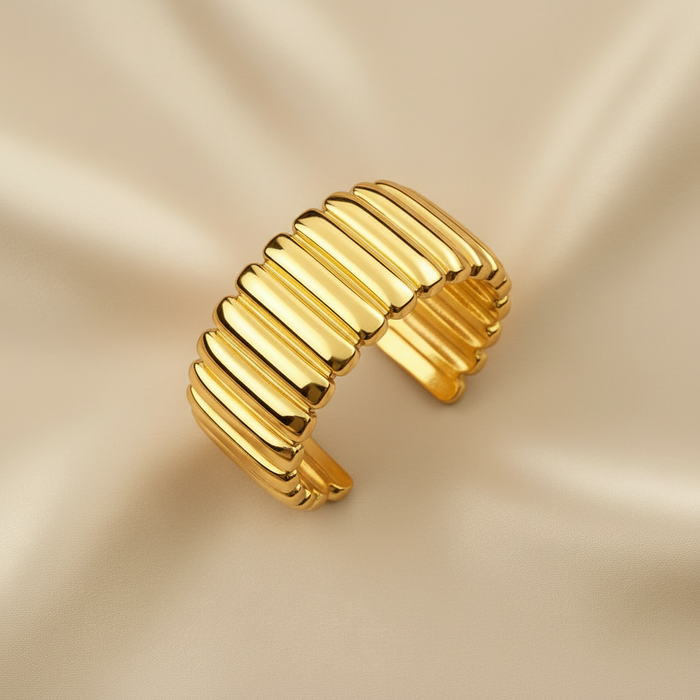 Ribbed Open Band Ring